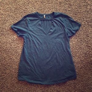 Pretty gray-blue cut out tee